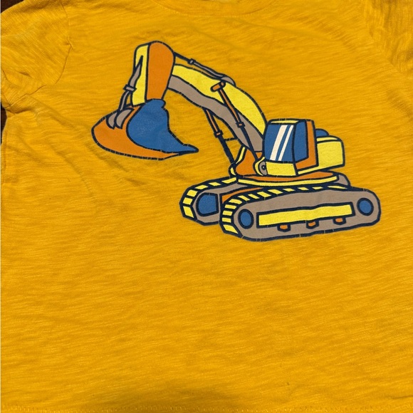 Baby Gap Yellow Kids T-Shirt with Excavator Print - Picture 1 of 5
